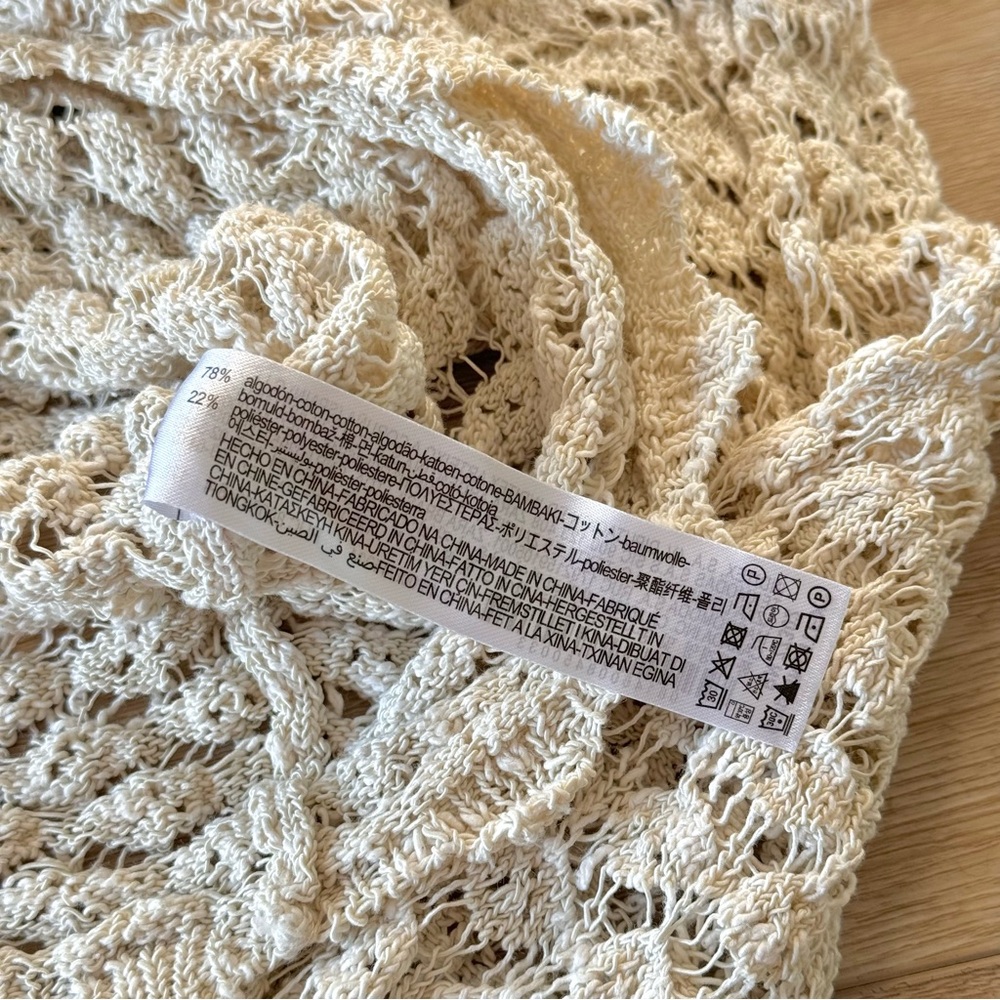 Cream Crochet Long Sleeve Top - Picture 4 of 5